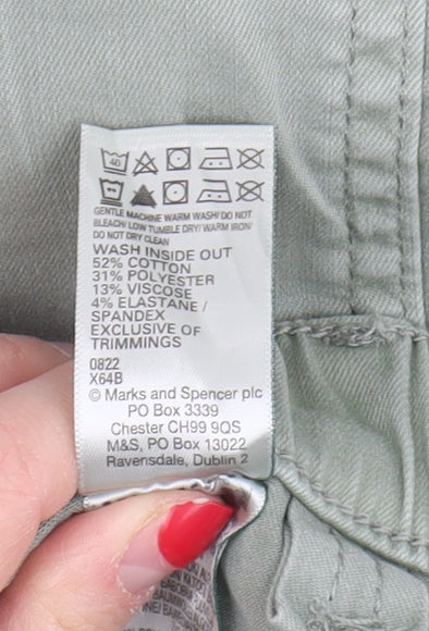 Marks and Spencer Women's Green Cargo Trousers Size 16