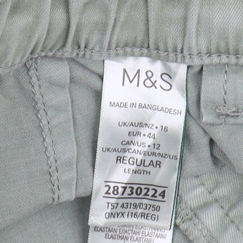 Marks and Spencer Women's Green Cargo Trousers Size 16