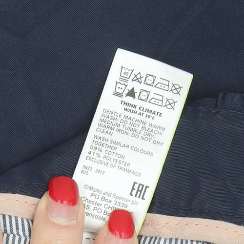 Marks and Spencer Women's Blue Chino Trousers Size 16
