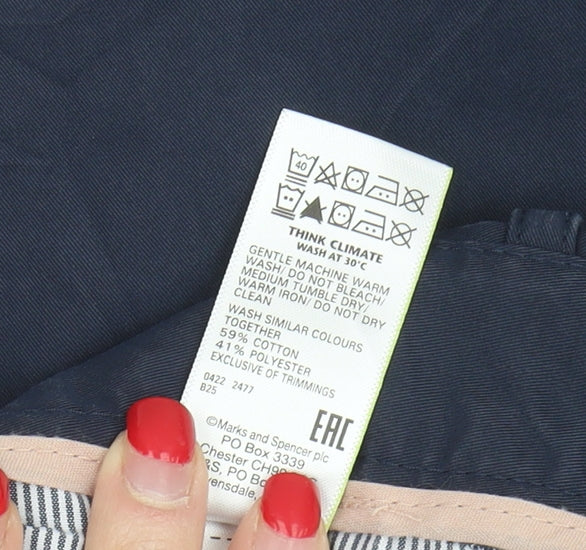 Marks and Spencer Women's Blue Chino Trousers Size 16