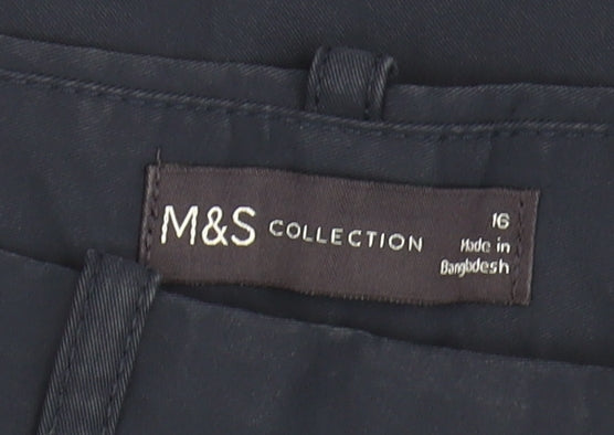 Marks and Spencer Women's Blue Chino Trousers Size 16