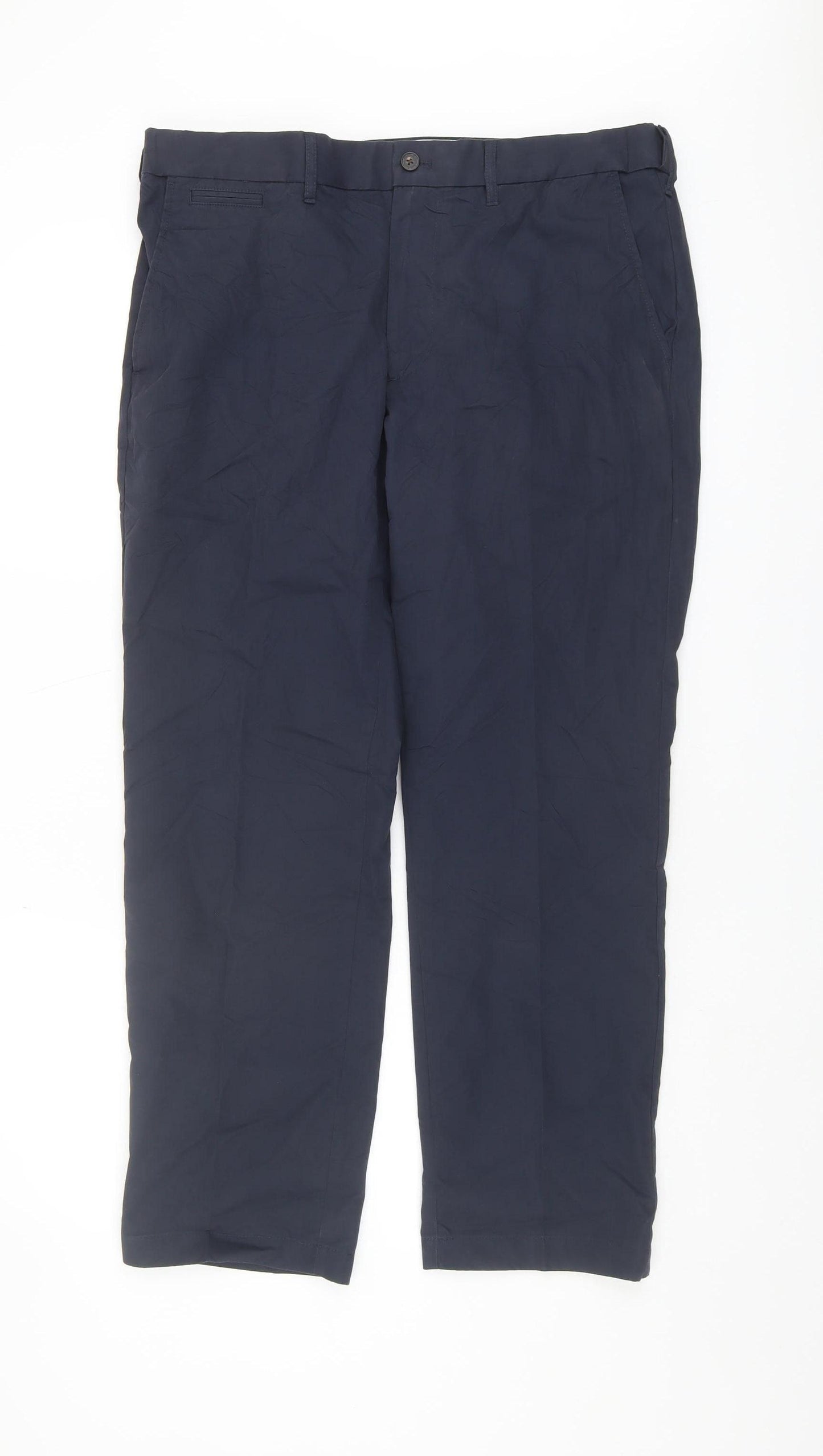 Marks and Spencer Men's Blue Chino Trousers 36 Regular