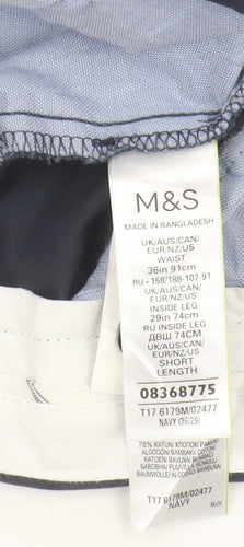Marks and Spencer Men's Blue Chino Trousers 36 Regular