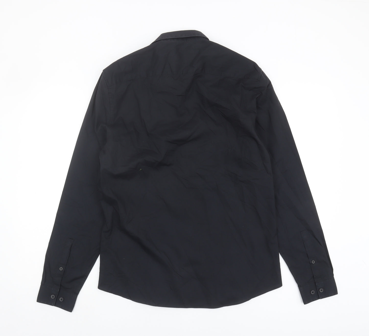 Topman Men's Black Slim Fit Long Sleeve Shirt M