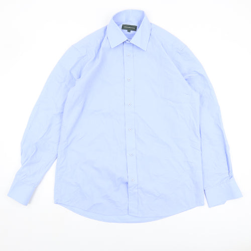 Greenwoods Men's Blue Button-Up Shirt, Size 15.5