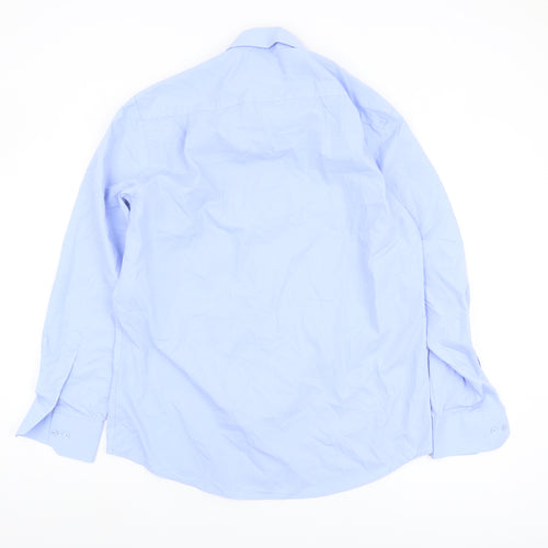 Greenwoods Men's Blue Button-Up Shirt, Size 15.5
