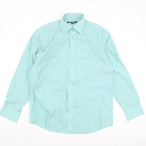 Greenwoods Men's Blue Long Sleeve Button-Up Shirt