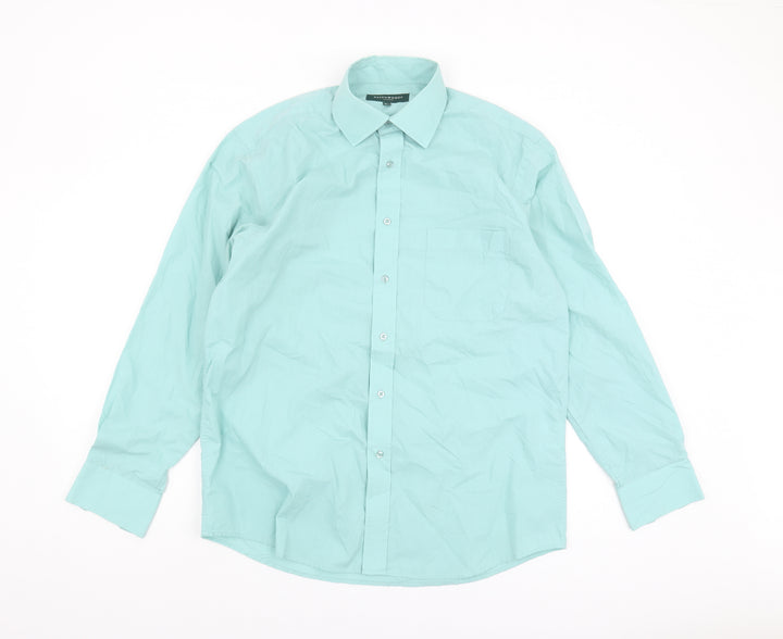 Greenwoods Men's Blue Long Sleeve Button-Up Shirt