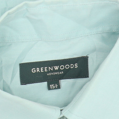 Greenwoods Men's Blue Long Sleeve Button-Up Shirt