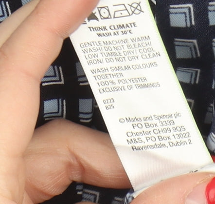 Marks and Spencer Men's Blue Geometric Shirt XL