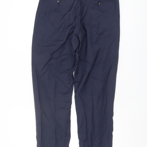 Marks and Spencer Men's Blue Regular Fit Trousers