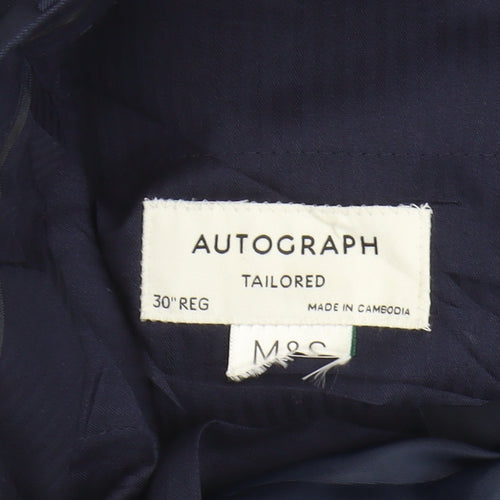 Marks and Spencer Men's Blue Regular Fit Trousers