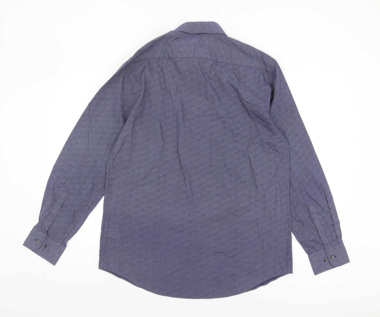 Marks and Spencer Men's Blue Geometric Shirt