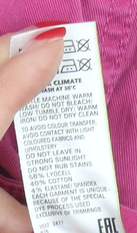 Marks and Spencer Women's Pink Cargo Trousers Size 14