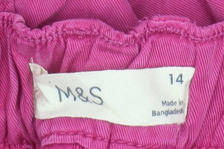 Marks and Spencer Women's Pink Cargo Trousers Size 14