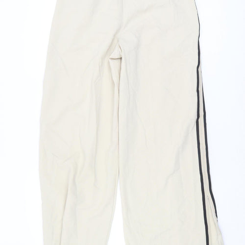 Marks and Spencer Women's Ivory Wide-Leg Trousers - Size 10