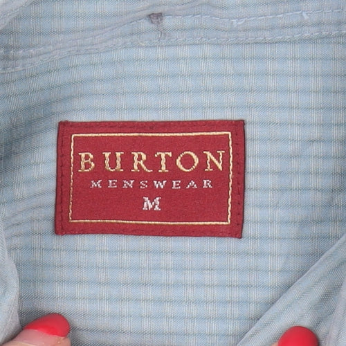 Burton Menswear Blue Check Short Sleeve Shirt M