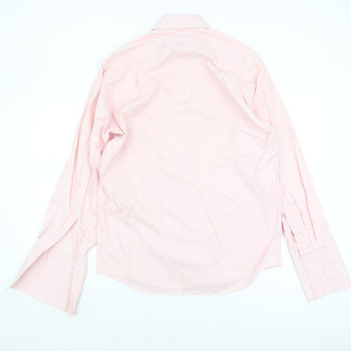 Marks and Spencer Men's Pink Button-Up Shirt Size 14.5