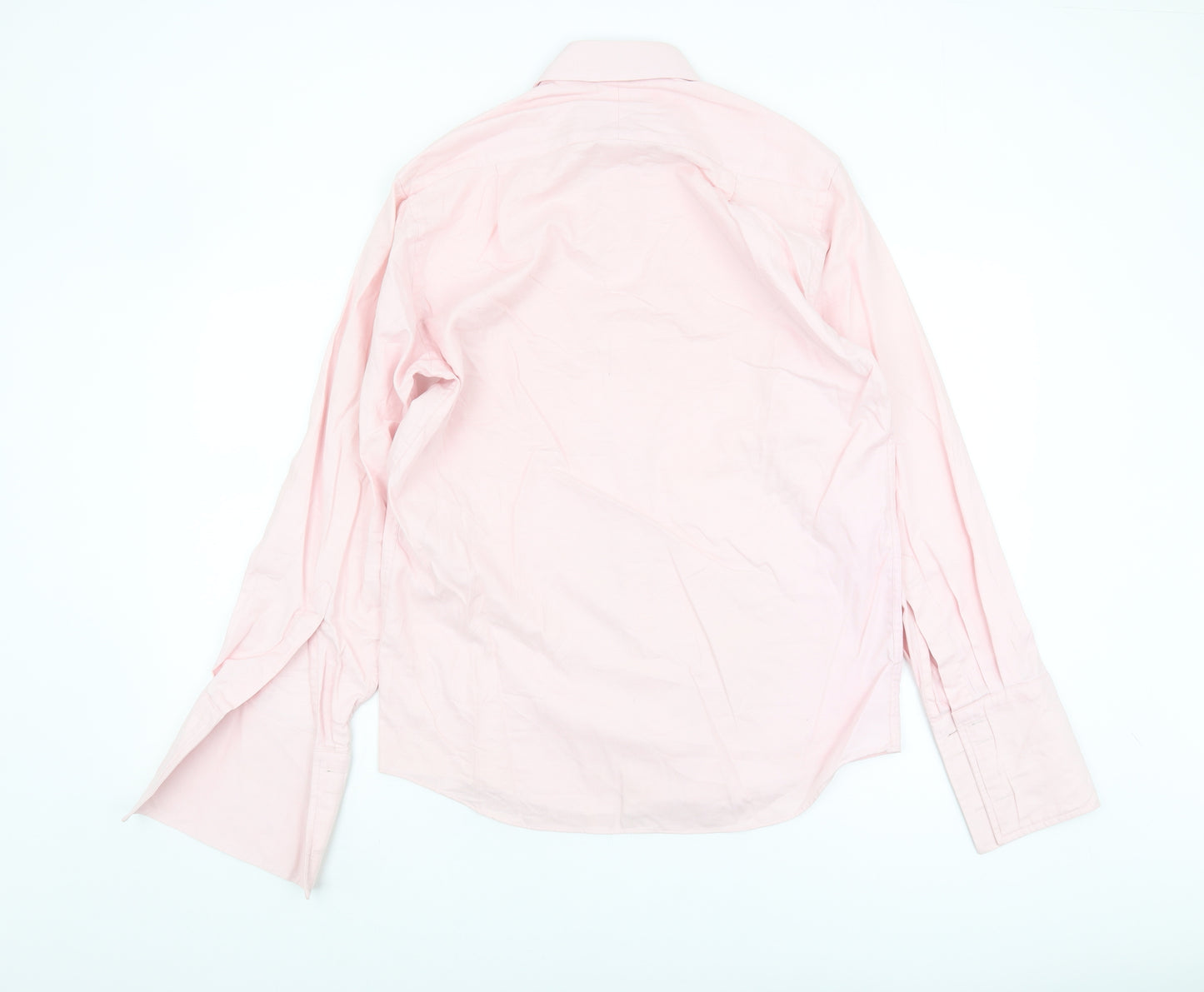 Marks and Spencer Men's Pink Button-Up Shirt Size 14.5