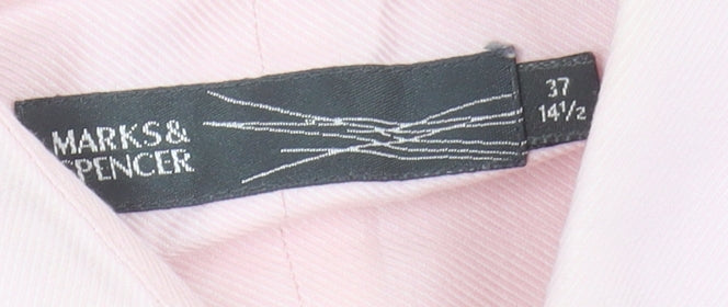 Marks and Spencer Men's Pink Button-Up Shirt Size 14.5