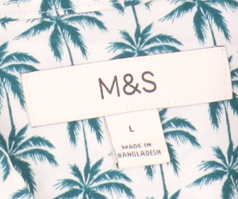 Marks and Spencer Men's Multicoloured Short Sleeve Shirt