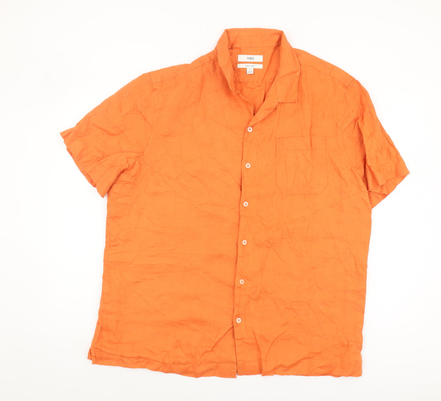 Marks and Spencer XL Orange Linen Shirt for Men