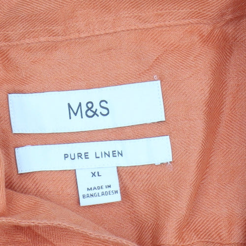 Marks and Spencer XL Orange Linen Shirt for Men