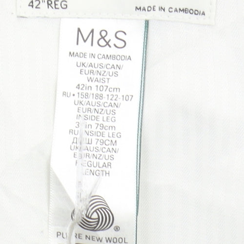 Marks and Spencer Men's Grey Wool Dress Pants 42R