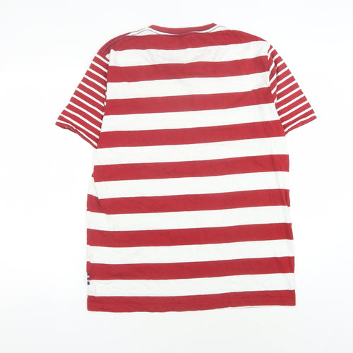 Joules Men's Red White Striped Crew Neck T-Shirt L