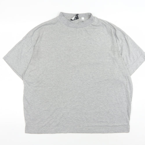Collusion Grey Mock Neck T-Shirt M