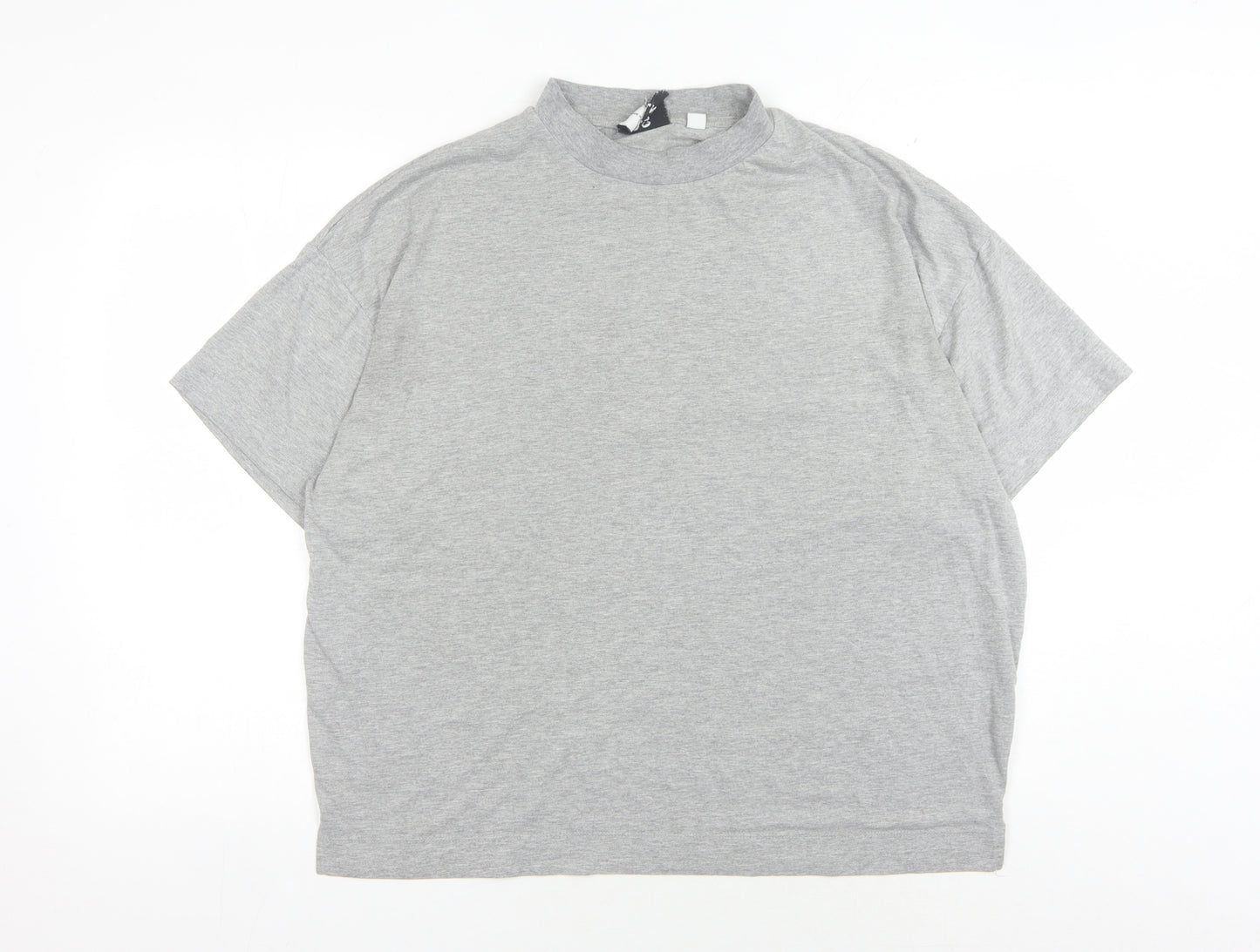 Collusion Grey Mock Neck T-Shirt M