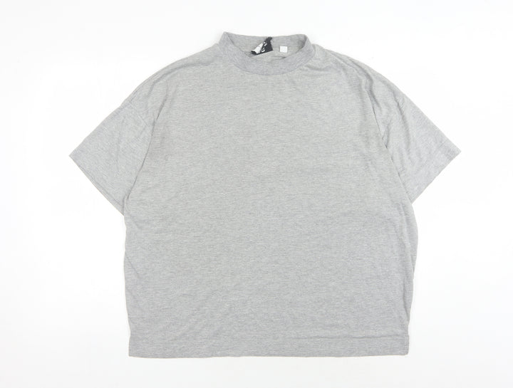 Collusion Grey Mock Neck T-Shirt M