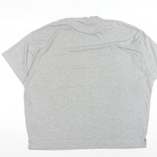 Collusion Grey Mock Neck T-Shirt M