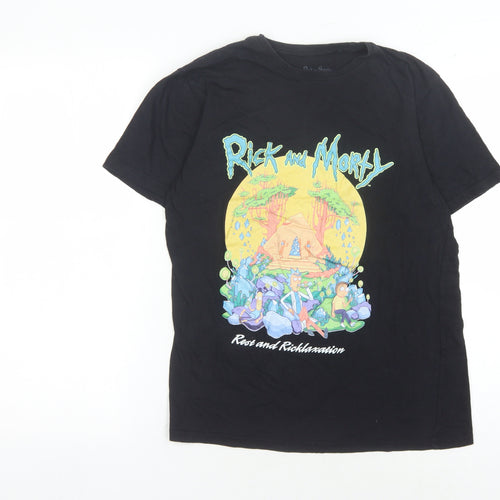 Rick and Morty Men's Black S Cartoon T-Shirt