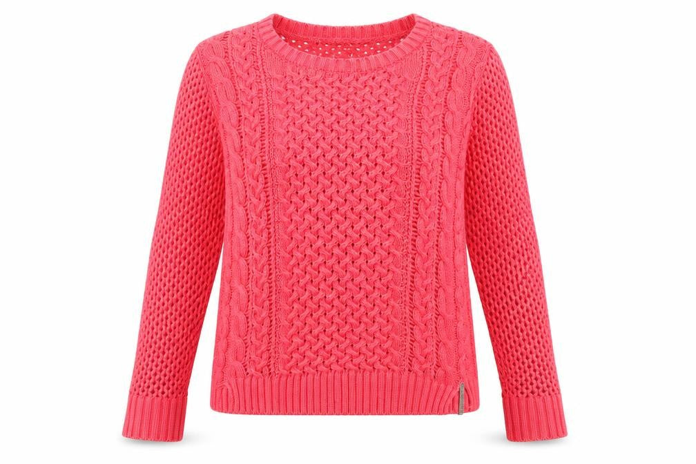Front view of SoulCal Women's Pink Cable-Knit jumper