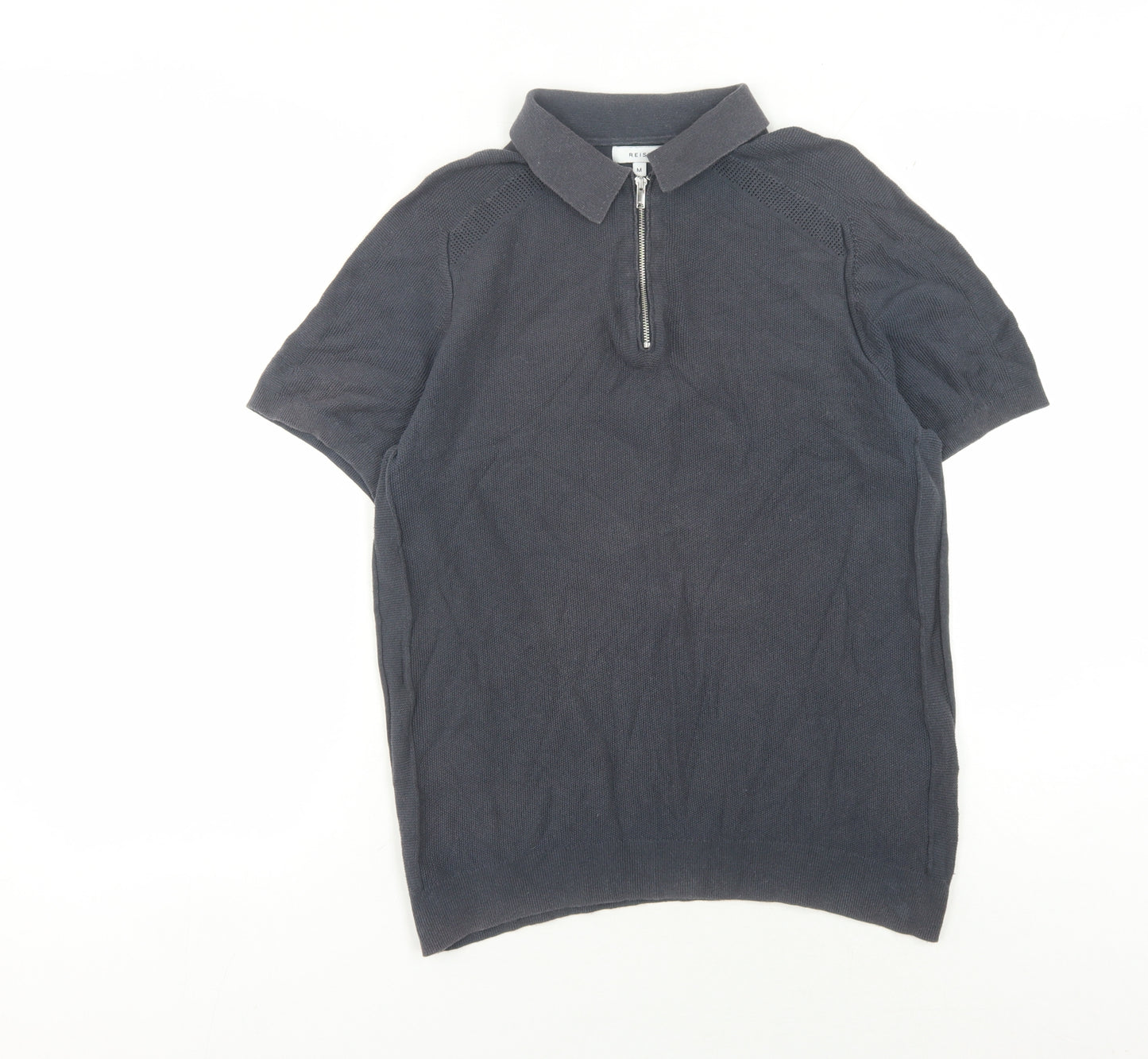 Reiss Men's Black Polo Shirt, Medium, Short Sleeve