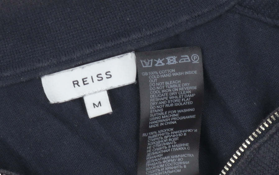 Reiss Men's Black Polo Shirt, Medium, Short Sleeve