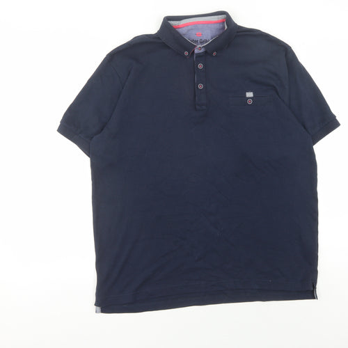 Peter Gribby Men's Blue Polo Shirt Size L Button Accents