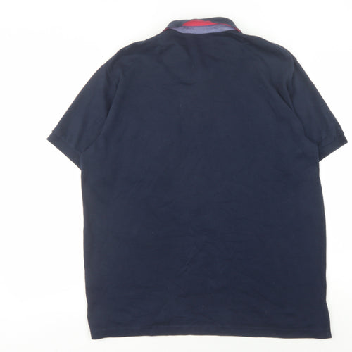Peter Gribby Men's Blue Polo Shirt Size L Button Accents