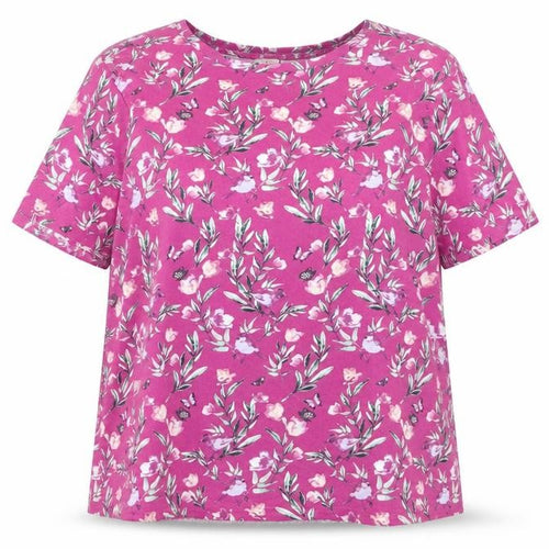 Cotton Traders Women's Pink Floral T-Shirt Size 20
