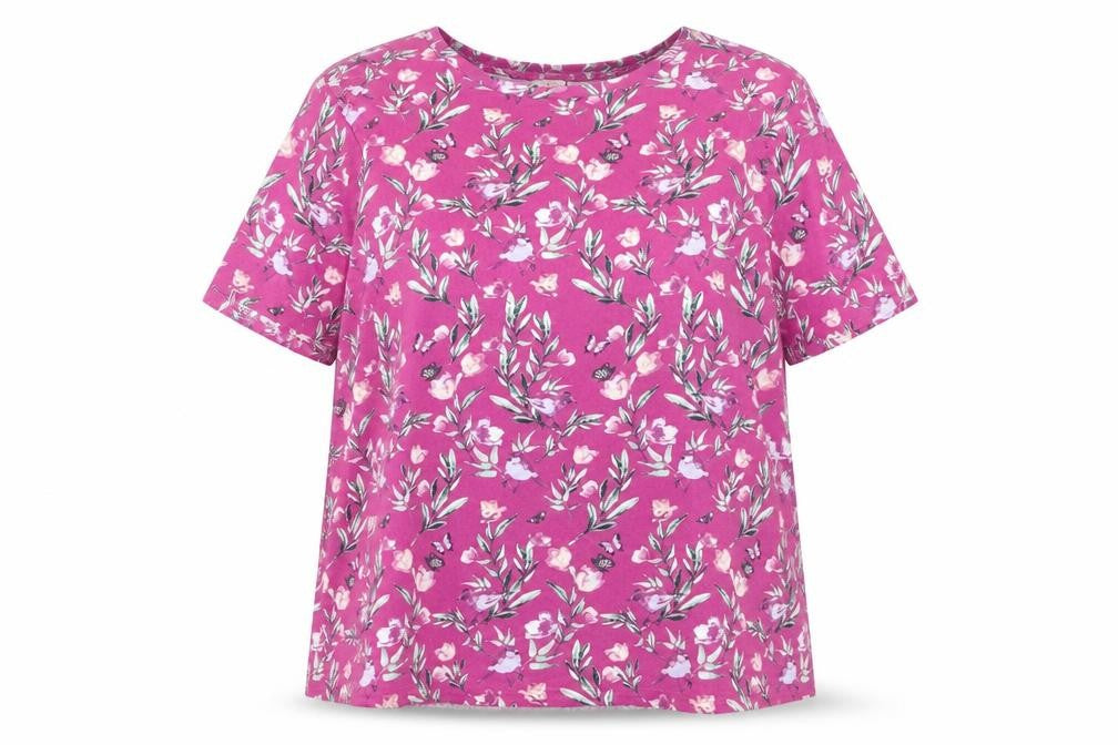 Cotton Traders Women's Pink Floral T-Shirt Size 20