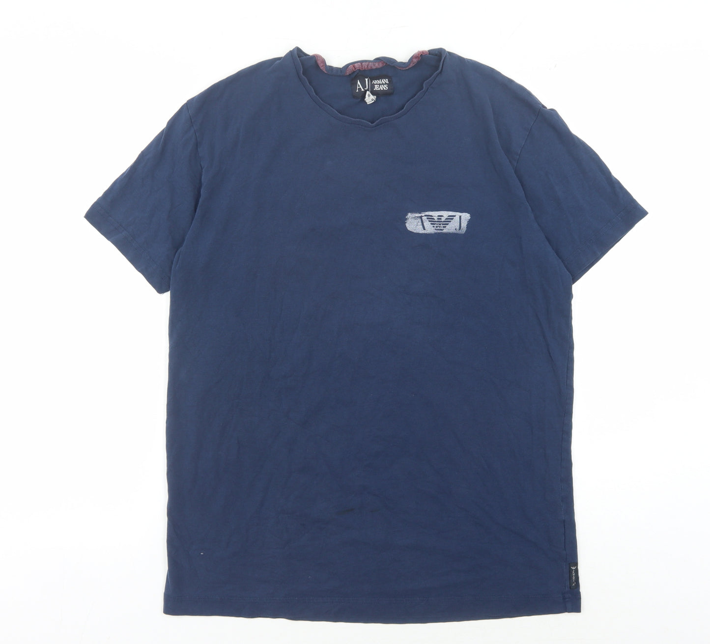 Armani Jeans Men's Blue Logo T-Shirt Medium