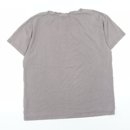 Lilylane Women's Grey Cotton Crew Neck T-Shirt M