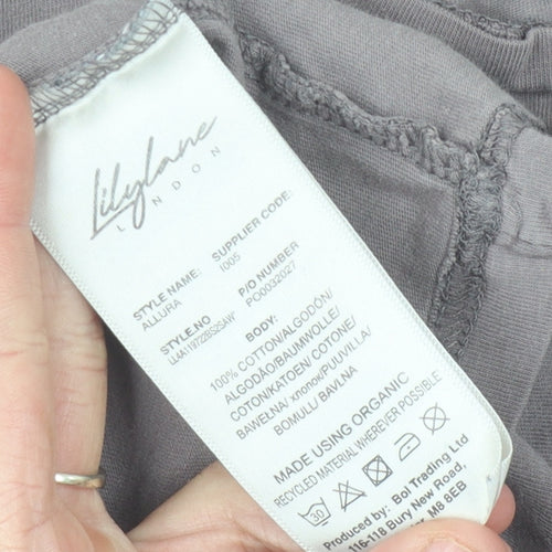 Lilylane Women's Grey Cotton Crew Neck T-Shirt M