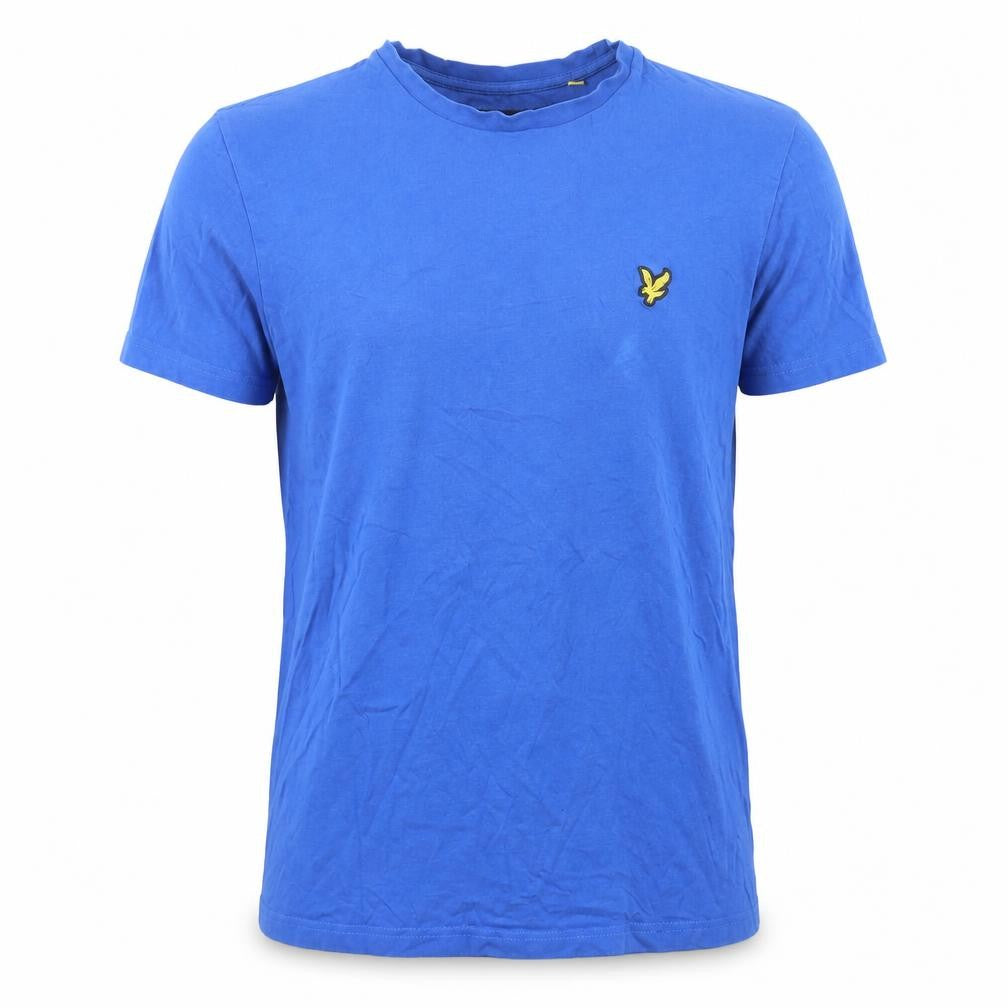 Front view of Lyle & Scott Men's Blue Medium Crew Neck T-Shirt