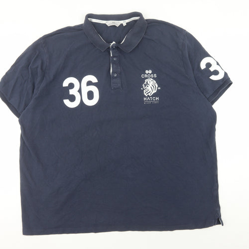 Crosshatch Men's Blue 3XL Polo Shirt with Logo