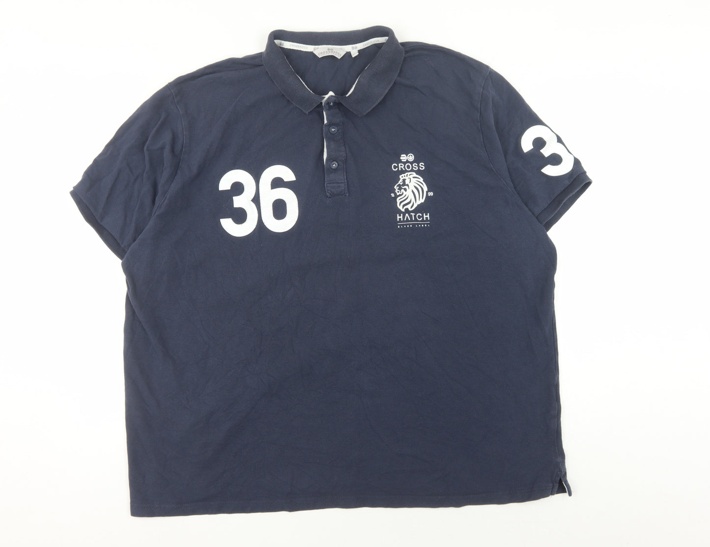 Crosshatch Men's Blue 3XL Polo Shirt with Logo