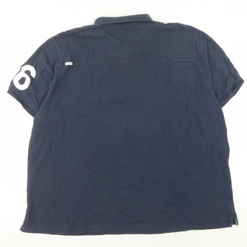 Crosshatch Men's Blue 3XL Polo Shirt with Logo