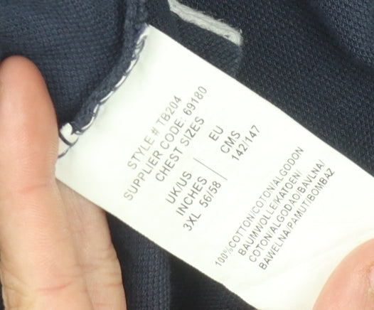 Crosshatch Men's Blue 3XL Polo Shirt with Logo