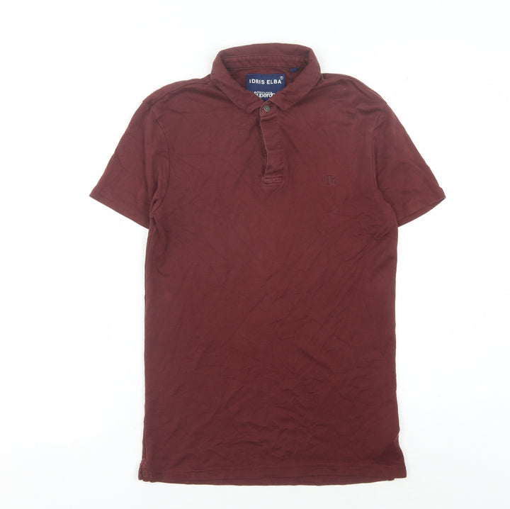 Superdry Men’s Red Polo Shirt, Size S, Solid Pattern